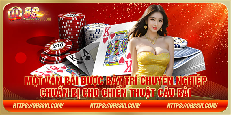 Một ván bài được bày trí chuyên nghiệp, chuẩn bị cho chiến thuật câu bài